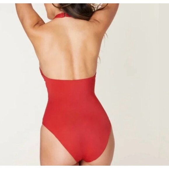 Andie The Luzon One Piece Swimsuit Red Orange Chili Pepper Sz LG - Picture 2 of 8